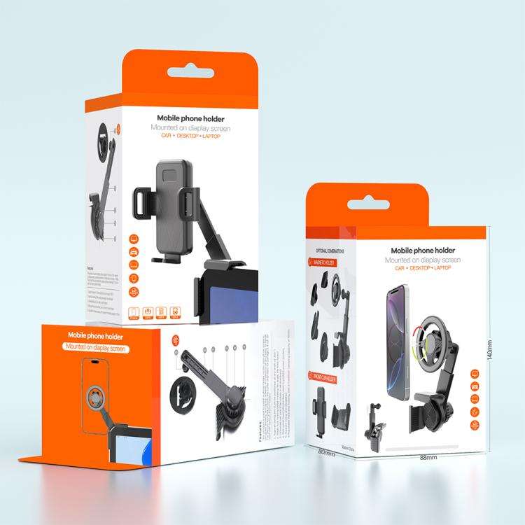 Clip On Universal Car Computer Monitor Mount 360 Degree Rotation Phone Holder Stand