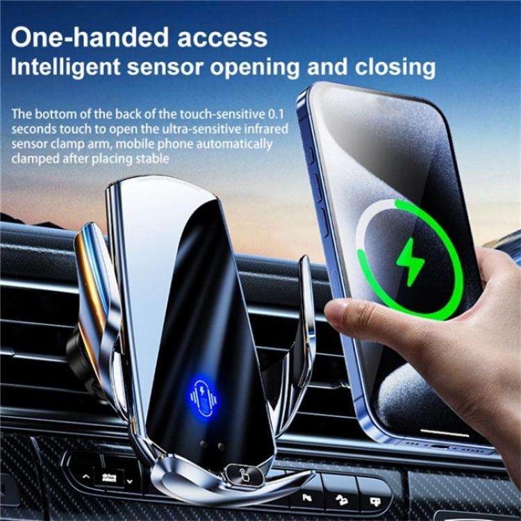 Q15 Car Vehicle Navigation Phone Holder Car Air Vent Mount Magnetic Wireless Charging Stand(Black)
