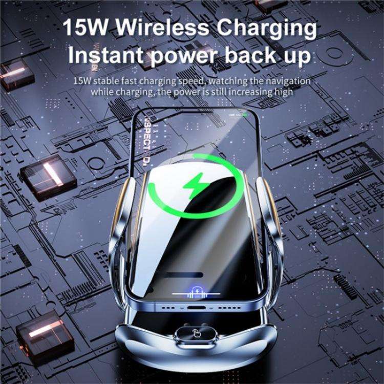 Q15 Car Vehicle Navigation Phone Holder Car Air Vent Mount Magnetic Wireless Charging Stand(Black)