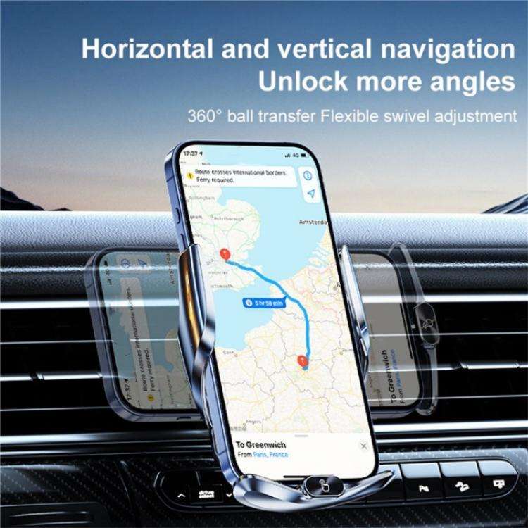 Q15 Car Vehicle Navigation Phone Holder Car Air Vent Mount Magnetic Wireless Charging Stand(Silver)