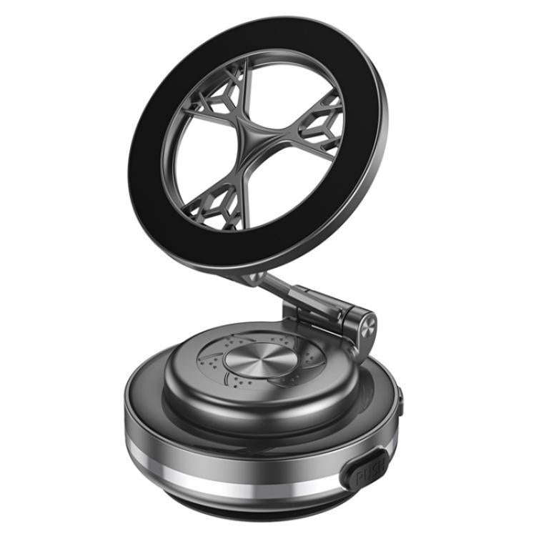 C6 Adjustable Folding Rotating Car Stand Vacuum Suction Cup Magnetic Phone Holder(Grey)