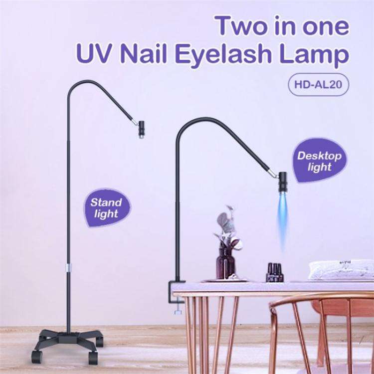 AL30 360 Adjustable Gooseneck UV Lamp Eyelash Extension / Nail Art 6W LED Light Curing Dryer(White)