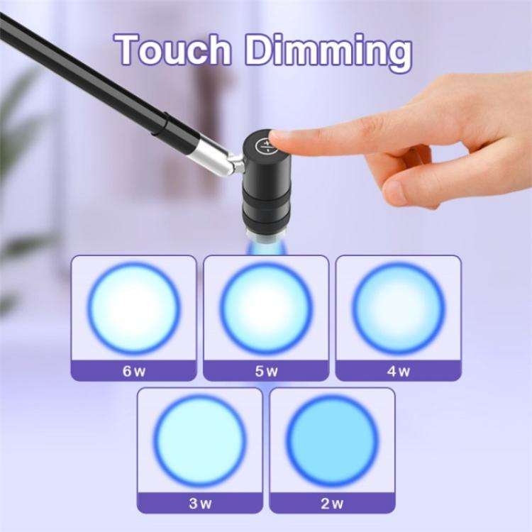 AL30 360 Adjustable Gooseneck UV Lamp Eyelash Extension / Nail Art 6W LED Light Curing Dryer(Black)