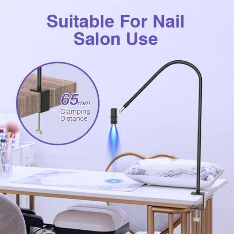 AL30 360 Adjustable Gooseneck UV Lamp Eyelash Extension / Nail Art 6W LED Light Curing Dryer(Black)