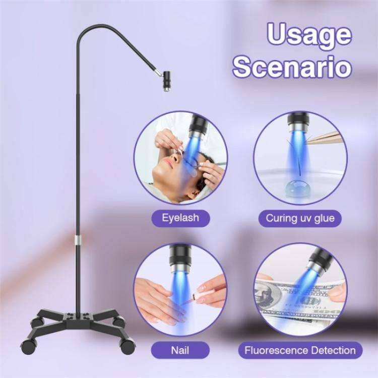AL30 360 Adjustable Gooseneck UV Lamp Eyelash Extension / Nail Art 6W LED Light Curing Dryer(Black)