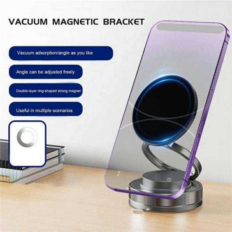 T28 Home Use Multifunctional Car Phone Holder Desktop Vacuum Suction Magnetic Stand(White)