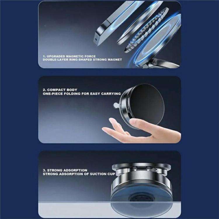 T28 Home Use Multifunctional Car Phone Holder Desktop Vacuum Suction Magnetic Stand(White)