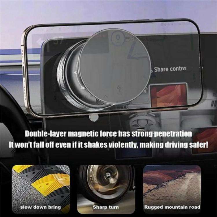 T29 Dashboard Windshield Adjustable Phone Stand Magnetic Car Mount Suction Cup Holder(White)
