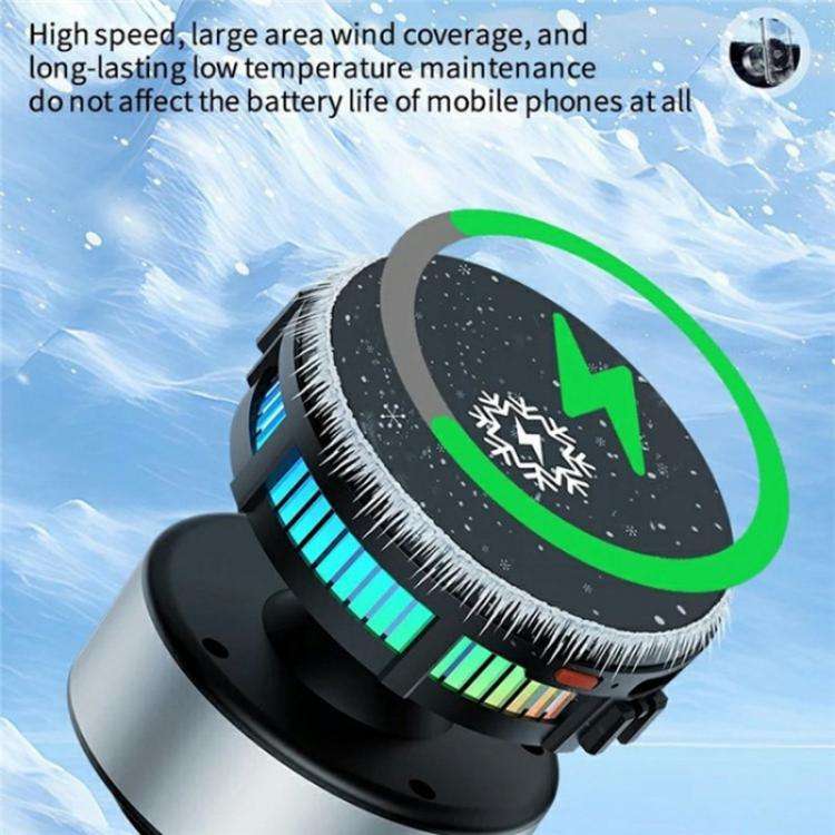 X19 Car Phone Holder 15W Wireless Charging Vacuum Suction Cooling Magnetic Phone Stand(Black)