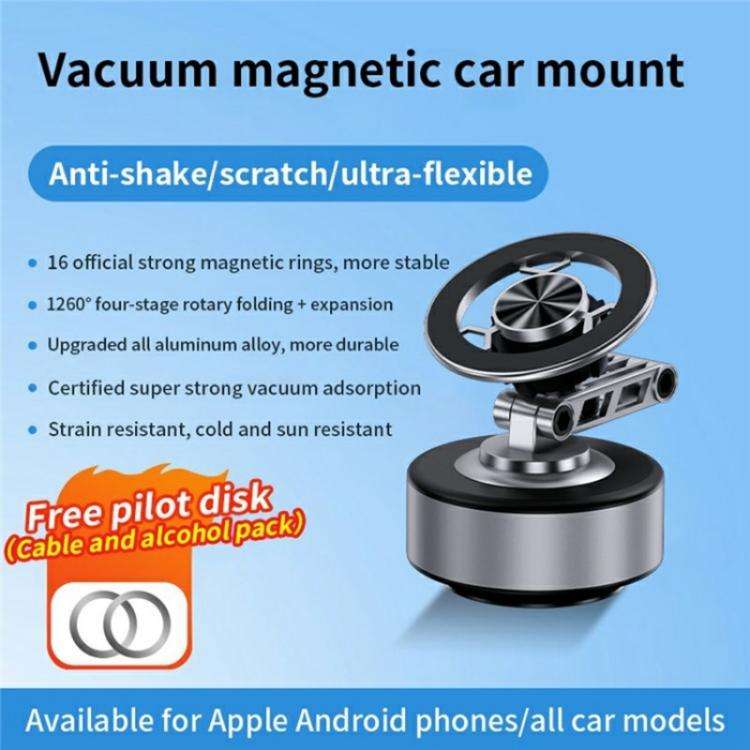 X91 360 Degree Rotation Navigation Stand Car Dashboard Magnetic Phone Mount Holder(Silver)