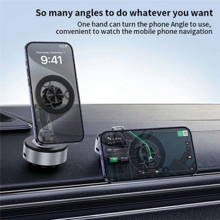 X91 360 Degree Rotation Navigation Stand Car Dashboard Magnetic Phone Mount Holder(Tarnish)