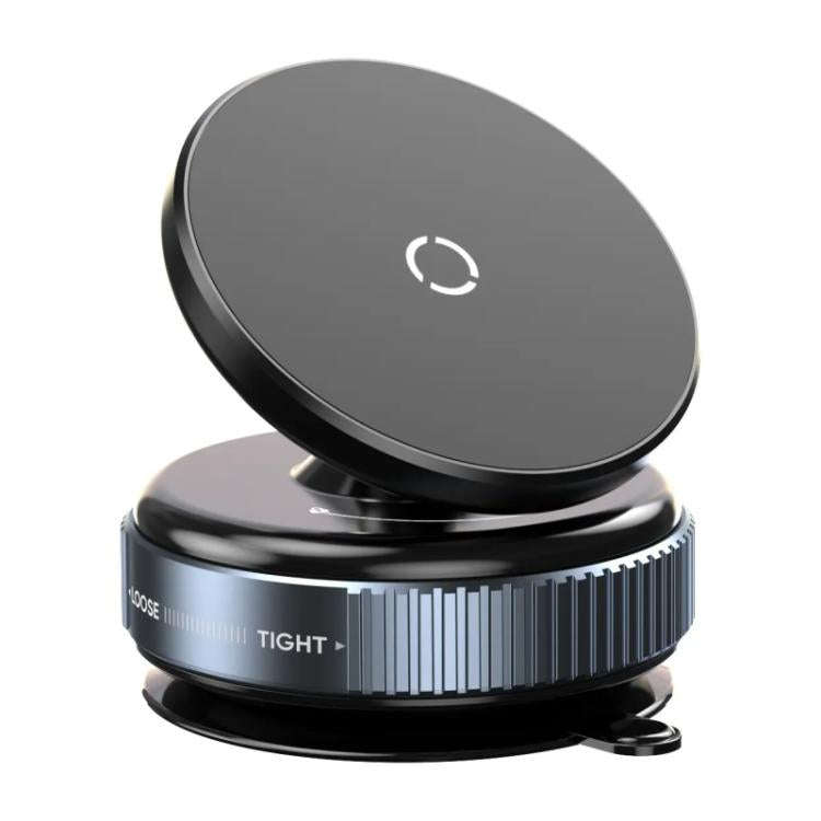 K009 360 Degree Rotation Navigation Holder Mechanical Vacuum Suction Magnetic Car Stand(Black)