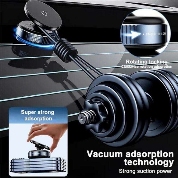 K009 360 Degree Rotation Navigation Holder Mechanical Vacuum Suction Magnetic Car Stand(White)