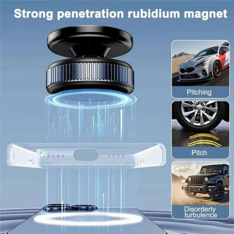 K009 360 Degree Rotation Navigation Holder Mechanical Vacuum Suction Magnetic Car Stand(Black)