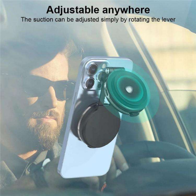 T50 Vacuum Adhesion Dual Suction Cup Car Dashboard Windshield Phone Navigation Stand(Black+Gold)
