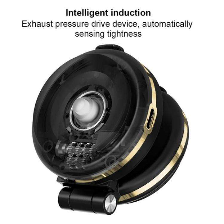 T50 Vacuum Adhesion Dual Suction Cup Car Dashboard Windshield Phone Navigation Stand(Black+Gold)