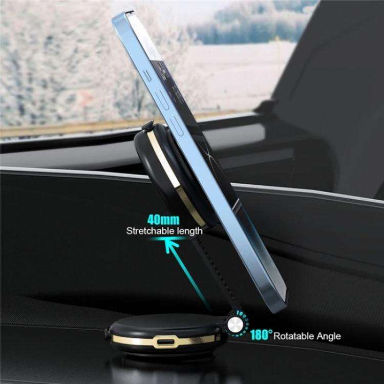 T50 Vacuum Adhesion Dual Suction Cup Car Dashboard Windshield Phone Navigation Stand(Black+Silver)