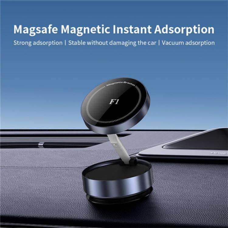 F1 Dashboard Mount Strong Suction Navigation Stand Universal Magnetic Car Phone Holder(Silver)