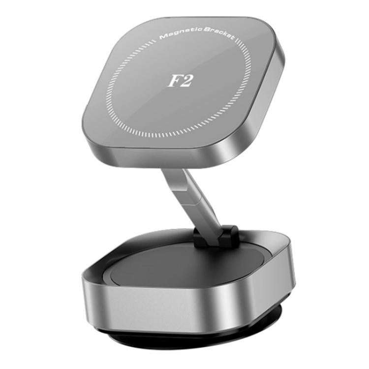 F2 Strong Magnet Vacuum Suction Adjustable Foldable Car Dashboard Windshield Phone Holder(Silver)