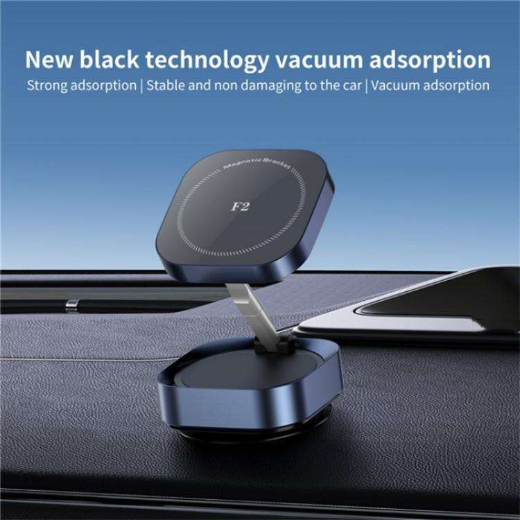 F2 Strong Magnet Vacuum Suction Adjustable Foldable Car Dashboard Windshield Phone Holder(Silver)