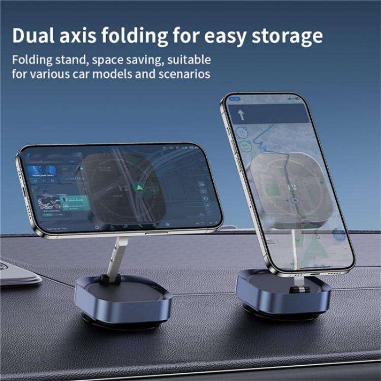 F2 Strong Magnet Vacuum Suction Adjustable Foldable Car Dashboard Windshield Phone Holder(Silver)