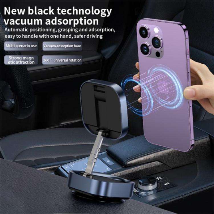 F2 Strong Magnet Vacuum Suction Adjustable Foldable Car Dashboard Windshield Phone Holder(Silver)