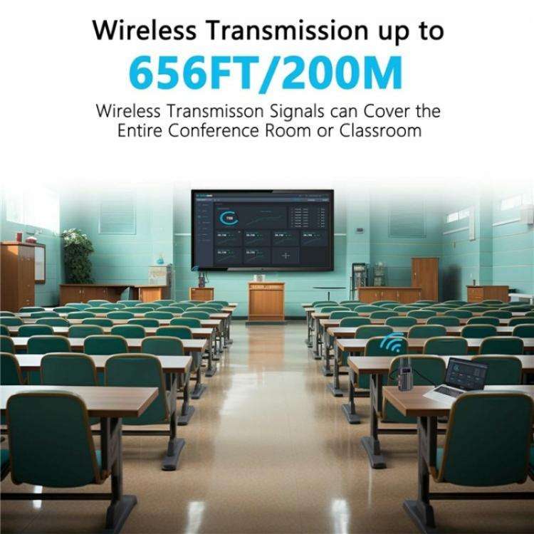 VRRIIS 097 4K HD Video HDMI Wireless Extender Kit Audio Video Wireless Transmitter Receiver, Plug...
