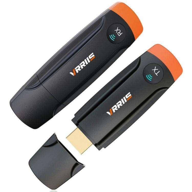 VRRIIS 093 High Definition Extension Video Transmitter Receiver Wireless HDMI Extender(Black+Orange)