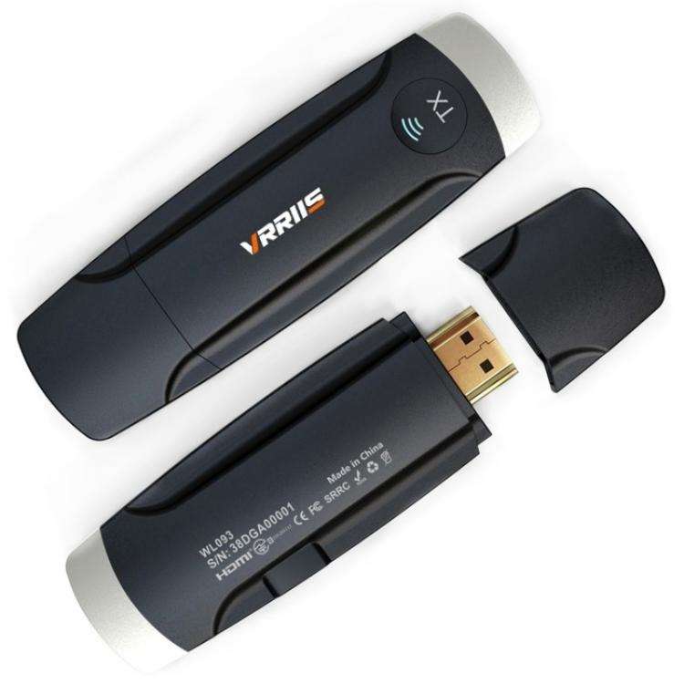 VRRIIS 093 High Definition Extension Video Transmitter Receiver Wireless HDMI Extender(Silver+Black)