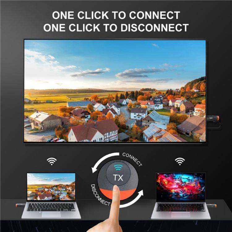 VRRIIS 093 High Definition Extension Video Transmitter Receiver Wireless HDMI Extender(Black)