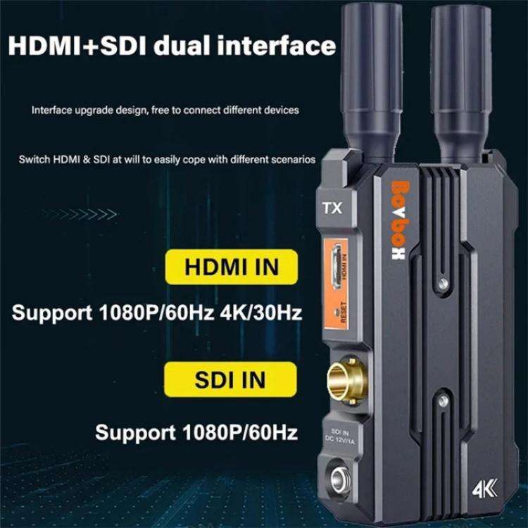 BOVBOX 098 For DSLR Cameras 4K HD Wireless Extender SDI HDMI Dual Interface Video Monitor, Plug:E...