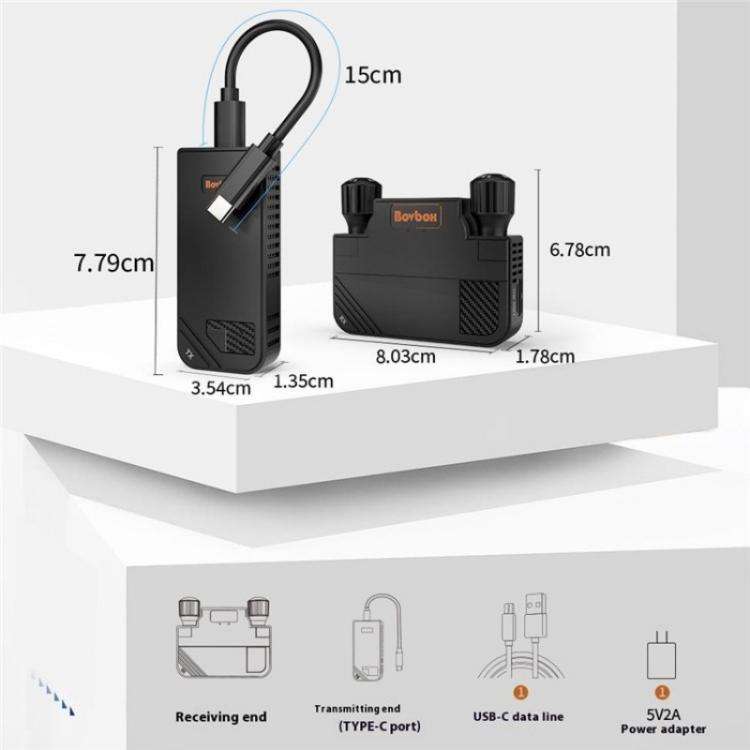 BOVBOX 091-TC For Phone Projector USB C Wireless Transmitter And Receiver Video Extender, Plug:AU...