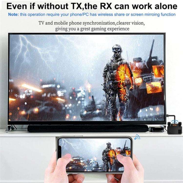 BOVBOX 091-TC For Phone Projector USB C Wireless Transmitter And Receiver Video Extender, Plug:US...