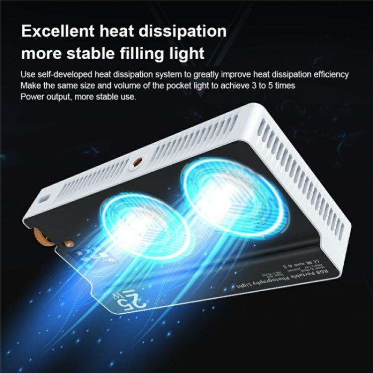 PB25R Live Streaming Portable Video Conference RGB LED Light Photography Pocket Fill Light