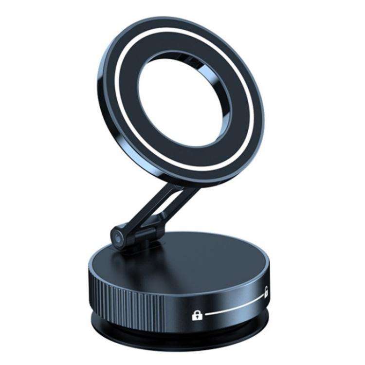 K11 Desktop Car Metal Cellphone Holder Foldable Vacuum Magnetic Phone Stand(Black)