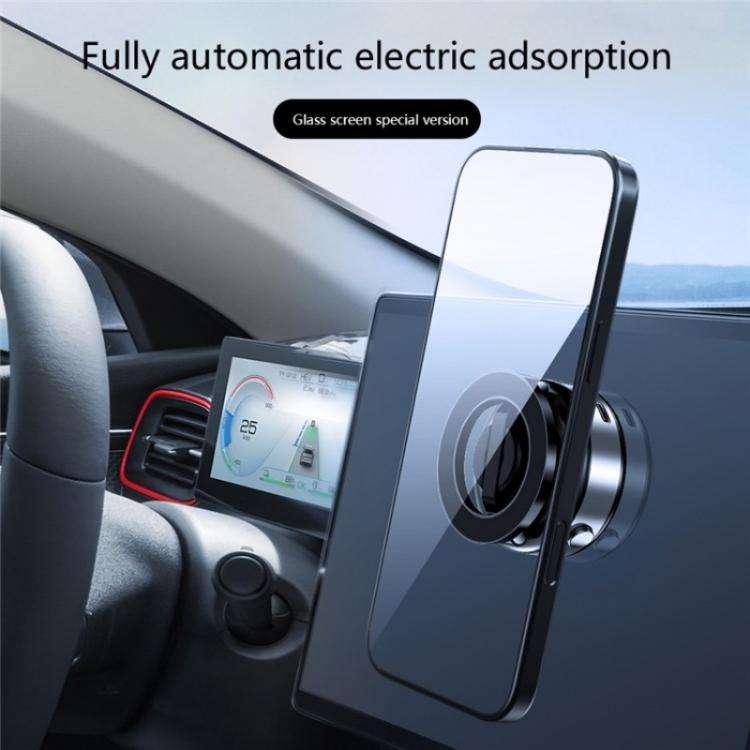 X98 Magnetic Vacuum Suction Electric Absorption Cellphone Stand Desktop Car Phone Holder(Black)