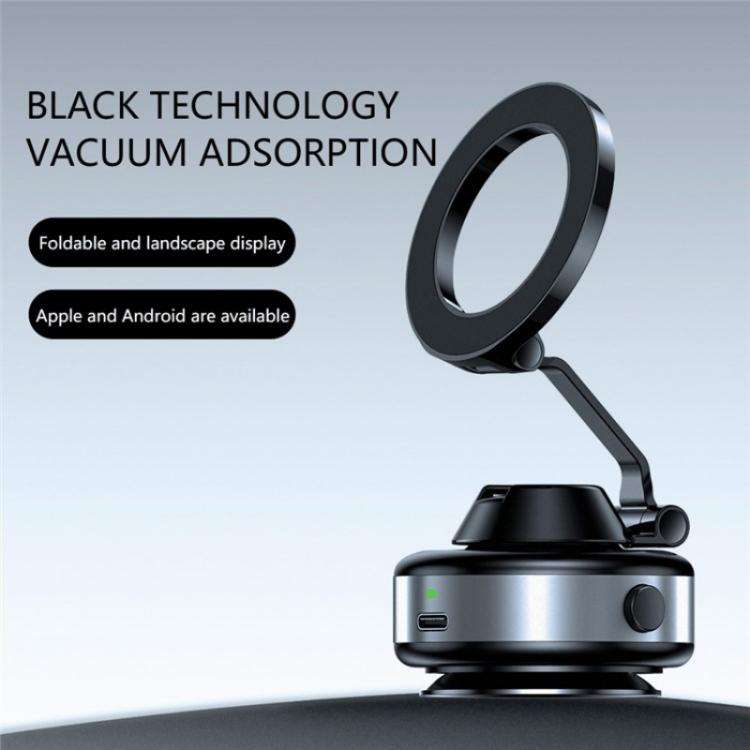 X98 Magnetic Vacuum Suction Electric Absorption Cellphone Stand Desktop Car Phone Holder(Silver)