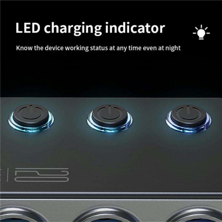 GC06 Voltage Display Cigarette Lighter Adapter Car Charger High Power Fast Charging