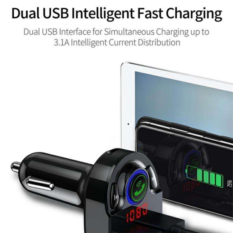 G32 Bluetooth MP3 Player Voice Navigation Car Charger Voltage Detection FM Transmitter
