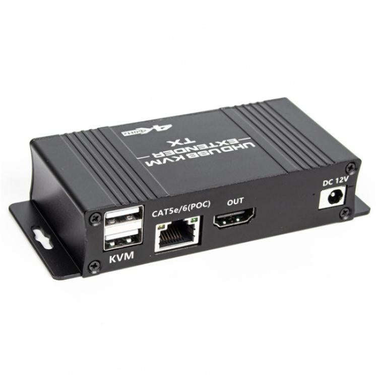 D5-1 / D6-1 80m Cat6 / 5e Network Cable Extender Computer Control HDMI KVM Extender, Plug:EU Plug