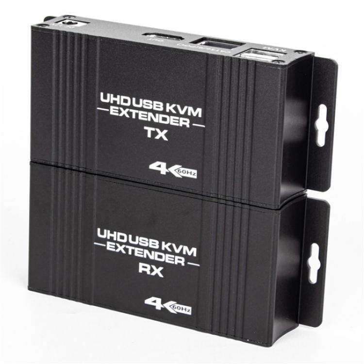 D5-1 / D6-1 80m Cat6 / 5e Network Cable Extender Computer Control HDMI KVM Extender, Plug:EU Plug