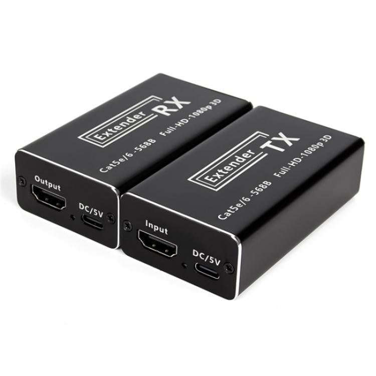 D1-1 / D2-1 Network Cable HD Video Signal Transmitter 50m Extender HDMI to RJ45 Extender, Plug:EU...