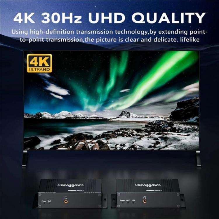 D5-2/D6-2 Video Audio Transmitter Receiver HDMI KVM Extender 4K HDMI to RJ45 LAN Extender, Plug:E...