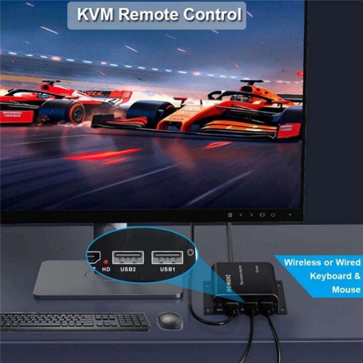 D15 / D16 Dual Fiber LC Interface KVM Fiber Optic Extender HDMI Fiber Optic Extender, Plug:EU Plug