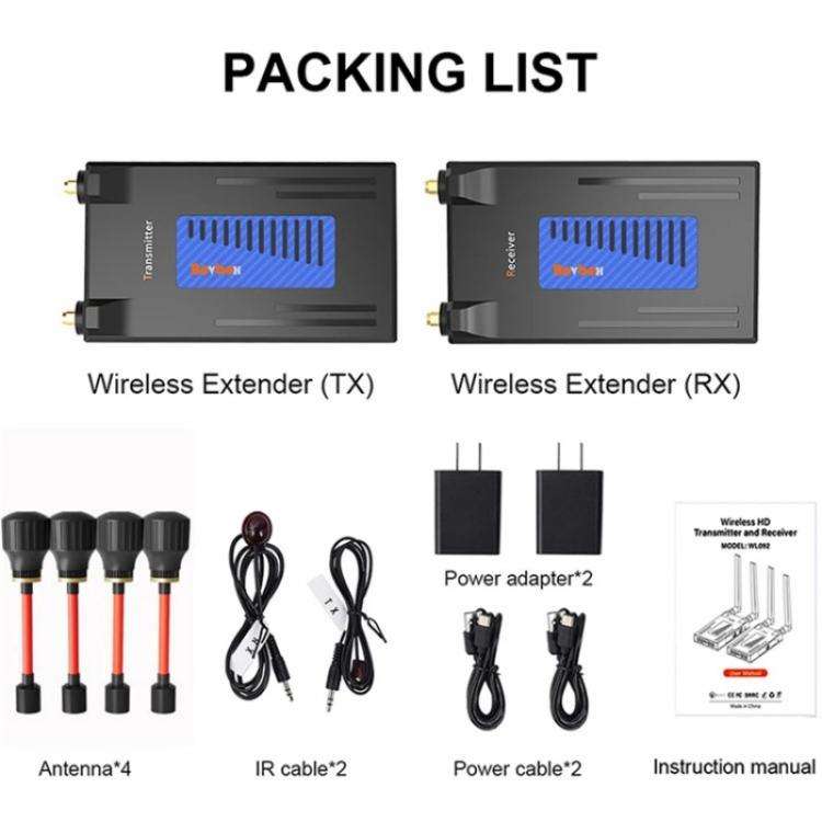 BOVBOX 092 Pro Audio Video Transmitter Receiver 300m Wireless HDMI Extender, Plug:AU Plug