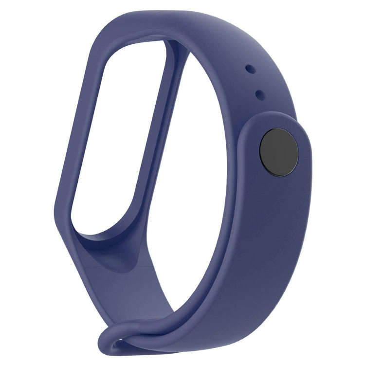 2 in 1 Silicone Watch Band with TPU Screen Film for Xiaomi Mi Band 4(Dark Blue)
