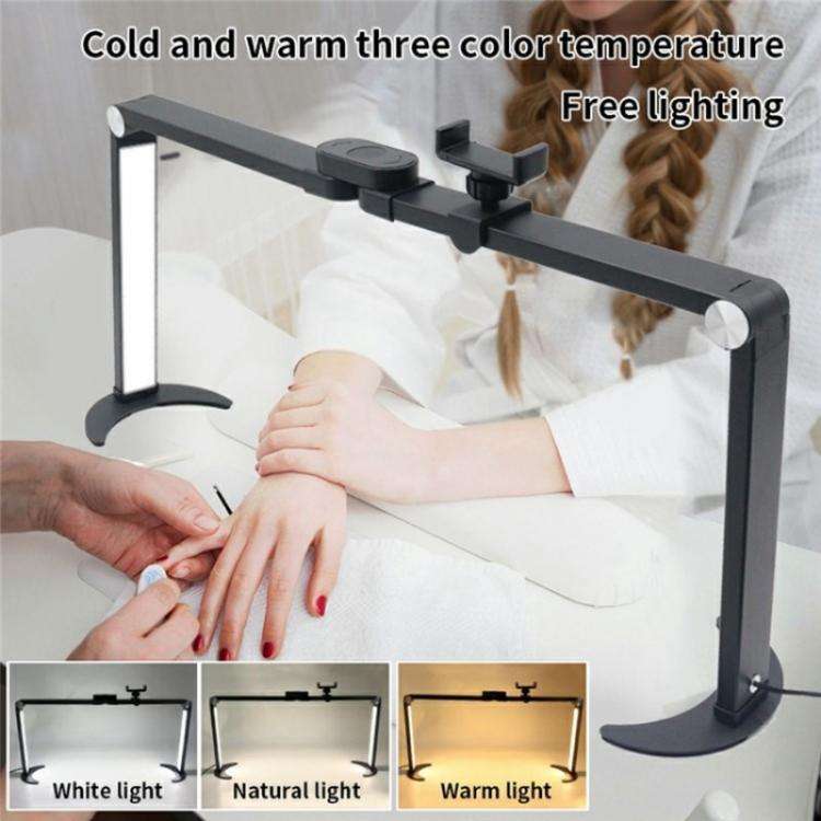 M21X 35W Beauty Tattoo Eyebrow Eyelash Nail Art Lighting Lamp with Phone Stand, Plug:EU Plug(Black)