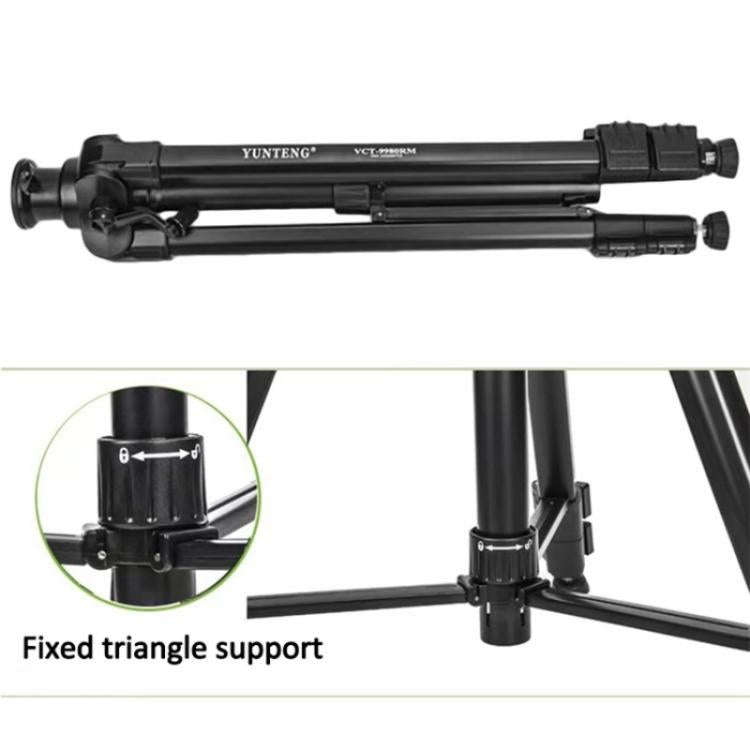 YUNTENG VCT-9980 Camera Tripod Stand Portable Cell Phone Mount Holder with Carrying Bag