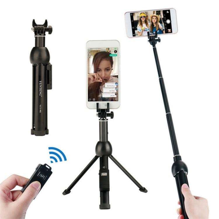 YUNTENG VCT-992 Extendable Aluminum Alloy Selfie Stick Integrated Tabletop Tripod with Remote Con...
