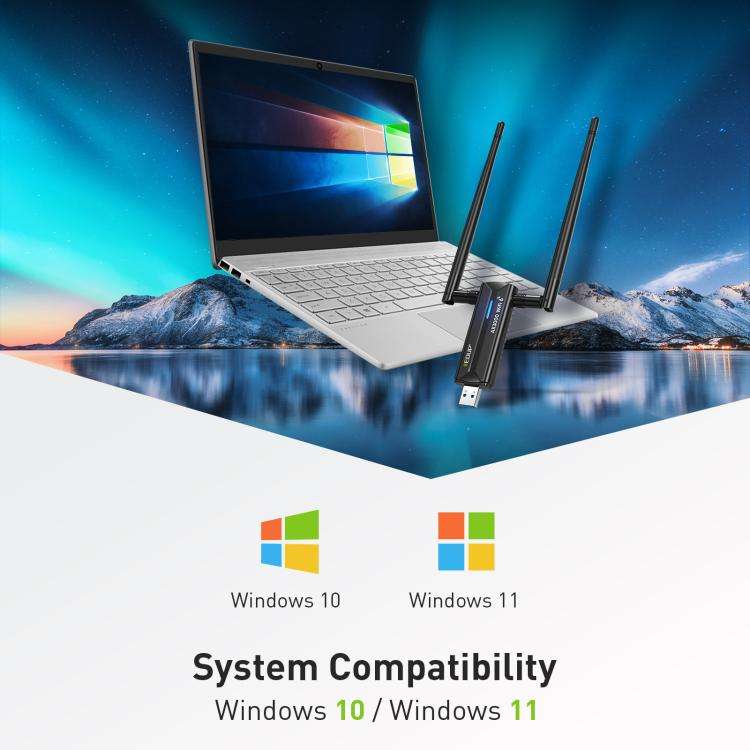 EDUP EP-AX1672 AX3000 USB 3.0 Wireless WiFi 6E Adapter 802.11g High Power Wireless USB Adapter 2....